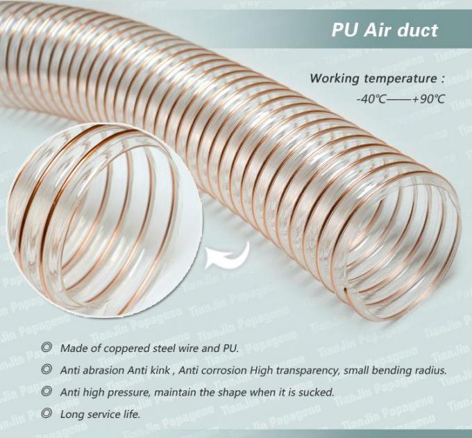 PU DUCT HOSE / Ducting hose/ Flexible PU Steel Wire Spiral Venilation / Air Duct Tube/Hose/Pipe