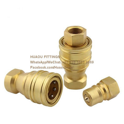 China Pneumatic and hydraulic quick coupling / interchange hydraulic couplings / Brass ISO B BSP Female plug &amp; carrier supplier