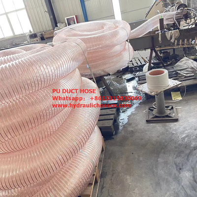 Flexible PU steel wire spiral hose / Air duct hose / flexible plastic dust hose supplier