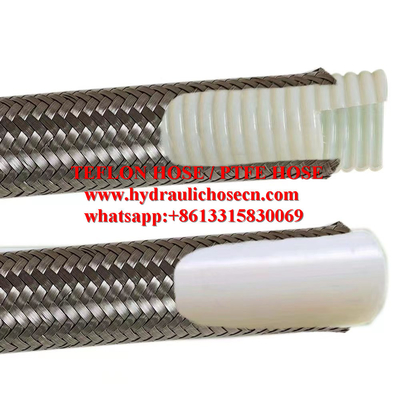 Chemical and Solvent Resistant Teflon Hose / PTFE Hose in White with Customizable Length Options supplier