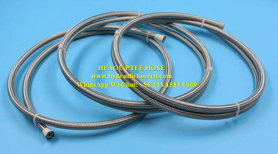 Stainless Steel Braid Teflon Hose / PTFE Hose for Chemical Resistance All Chemicals and Solvents Chemically Inert supplier