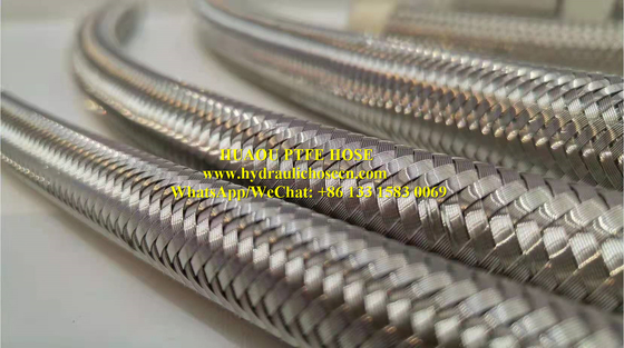 Stainless Steel Braid Teflon Hose / PTFE Hose for Chemical Resistance All Chemicals and Solvents Chemically Inert supplier