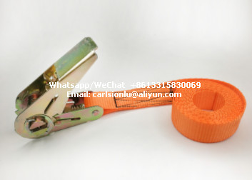Manual Adjustment Mechanism Tie-down Straps in Bright Orange for Secure Cargo Transportation supplier