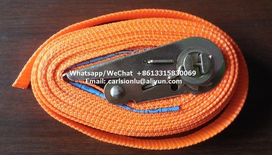 Manual Adjustment Mechanism Tie-down Straps in Bright Orange for Secure Cargo Transportation supplier