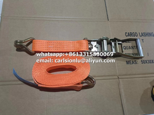 Polyester Orange Ratchet Straps for Safe and Easy Cargo Tie-Down in Bright Orange supplier