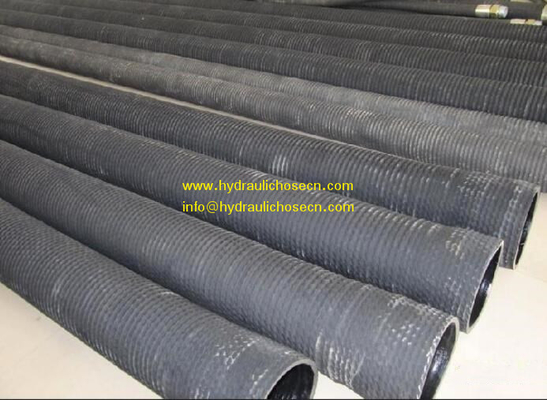 Black Smooth Synthetic Rubber Water Suction Discharge Hose -20C 80C Temperature Range for Industrial Applications supplier