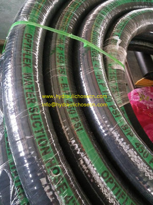 Black Smooth Synthetic Rubber Water Suction Discharge Hose -20C 80C Temperature Range for Industrial Applications supplier