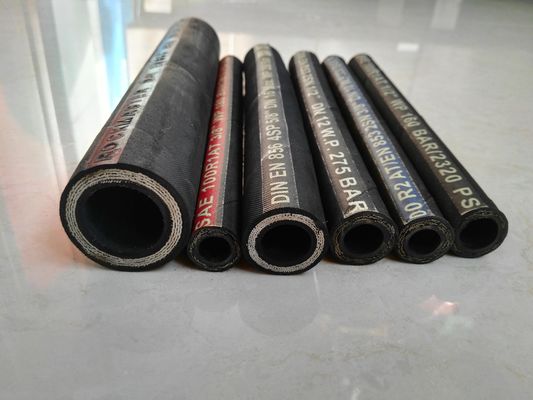 High pressure rubber hose / hydraulic hose R1/R2/4SH/4SP / Dry Powder Fire Extinguisher hose / Hydraulic hose EN853-1S supplier