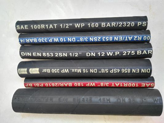 High pressure rubber hose / hydraulic hose R1/R2/4SH/4SP / Dry Powder Fire Extinguisher hose / Hydraulic hose EN853-1S supplier